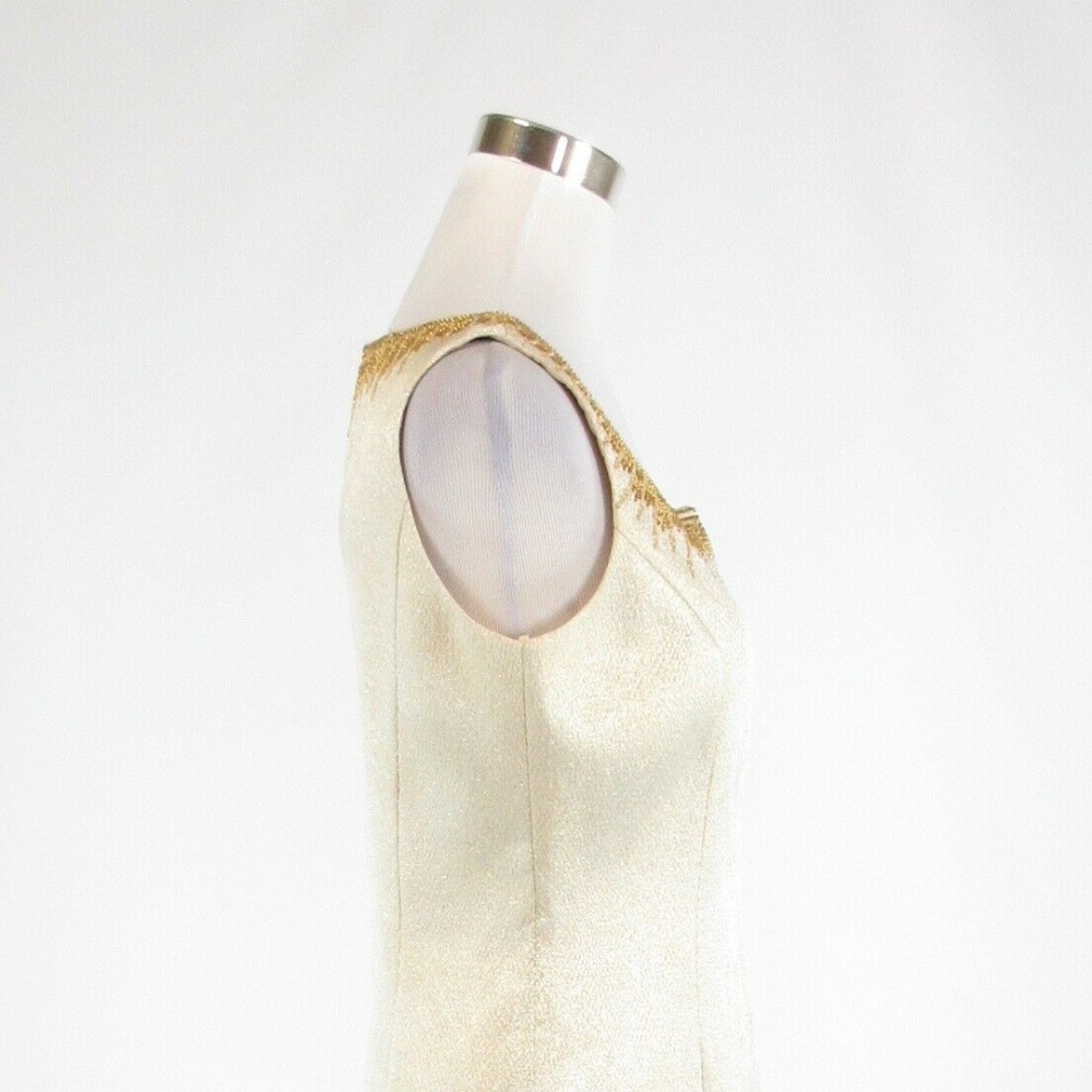 Kay Unger beige sleeveless dress 6 - Picture 6 of 8